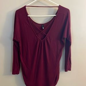 Ing Maroon 3/4 Sleeve Top